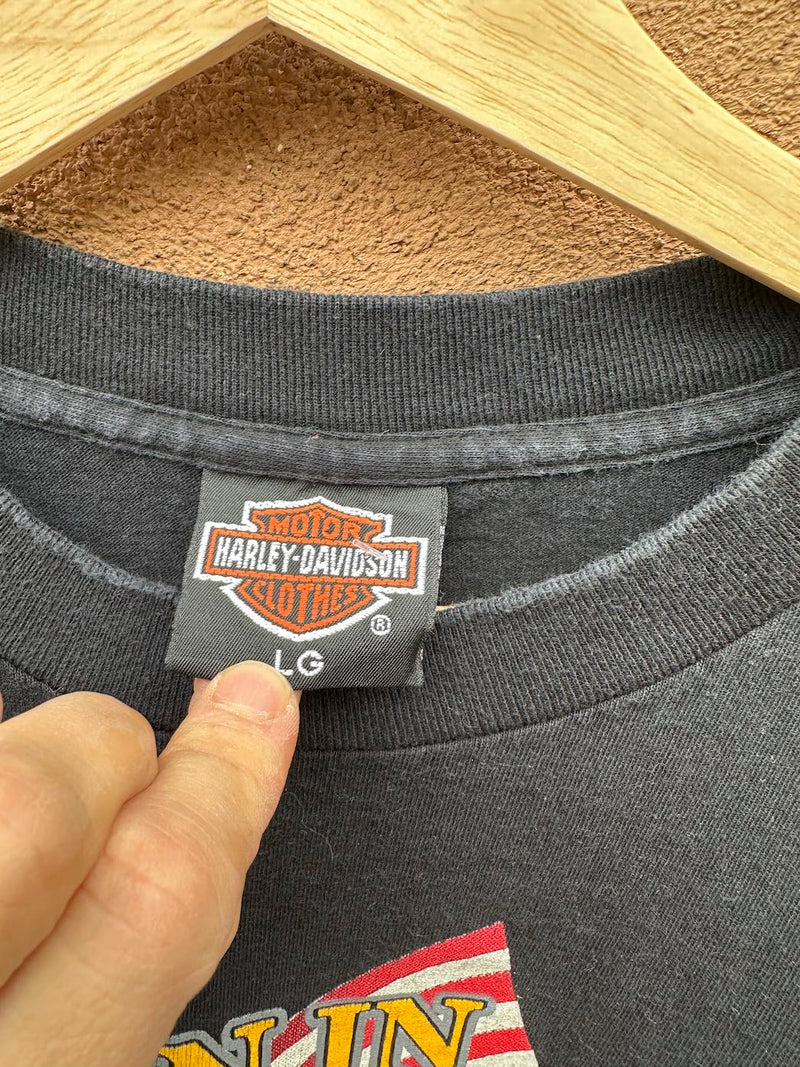 1991 Born in the USA Harley Davidson T-shirt - Mika's Cycle Products Santa Fe, NM