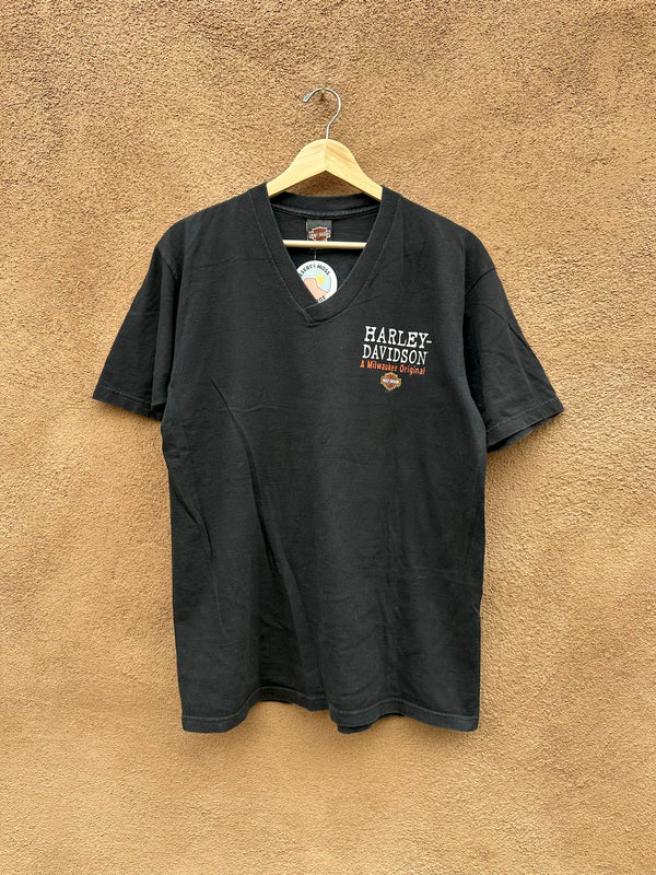 1997/1998 Chicks Harley Davidson V-neck T-shirt, Albuquerque, NM
