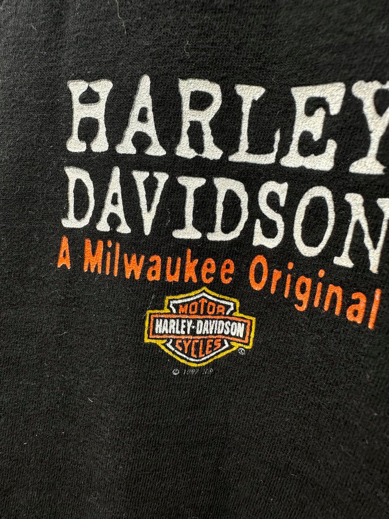 1997/1998 Chicks Harley Davidson V-neck T-shirt, Albuquerque, NM