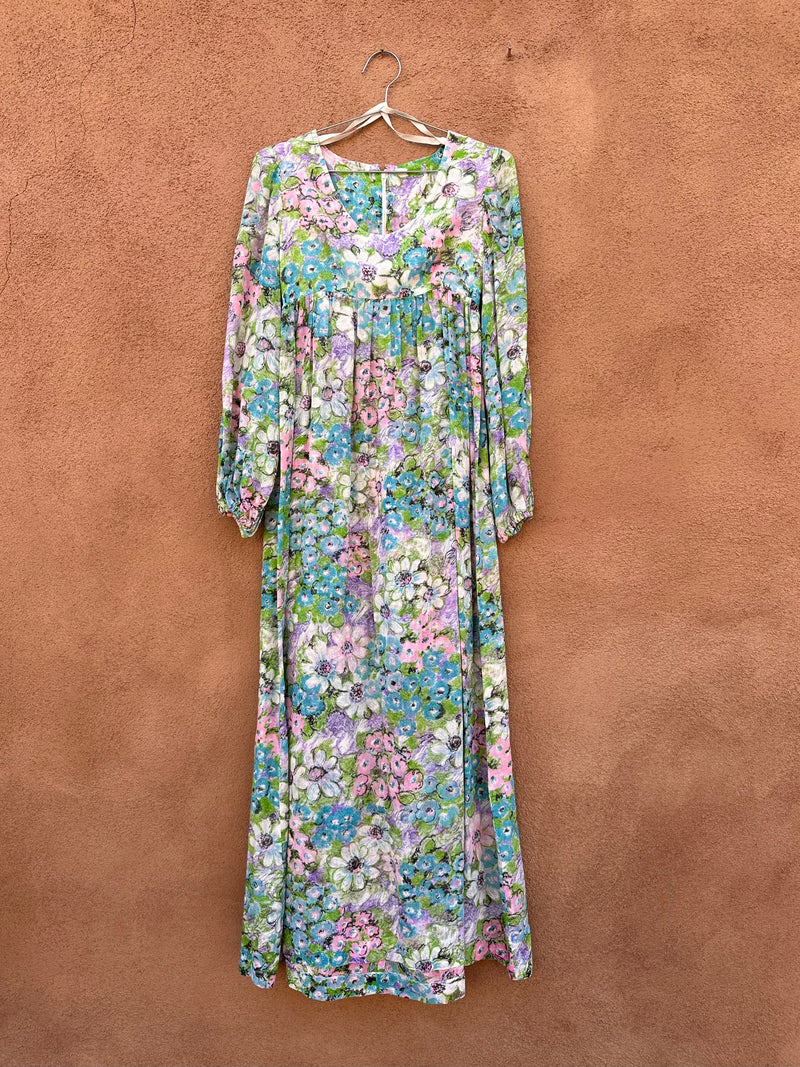 Floral Empire Waist 70's Hippie Dress by The Corporation