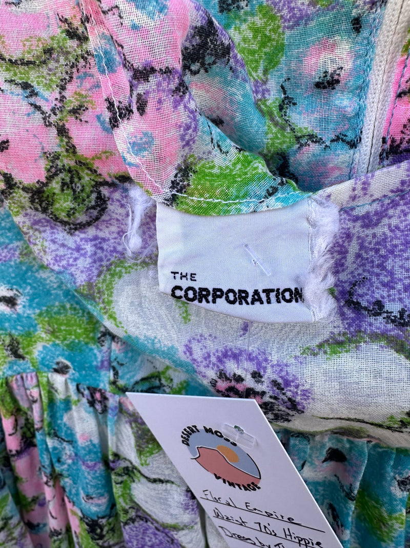 Floral Empire Waist 70's Hippie Dress by The Corporation