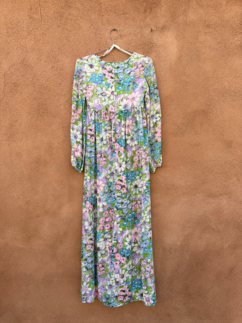 Floral Empire Waist 70's Hippie Dress by The Corporation
