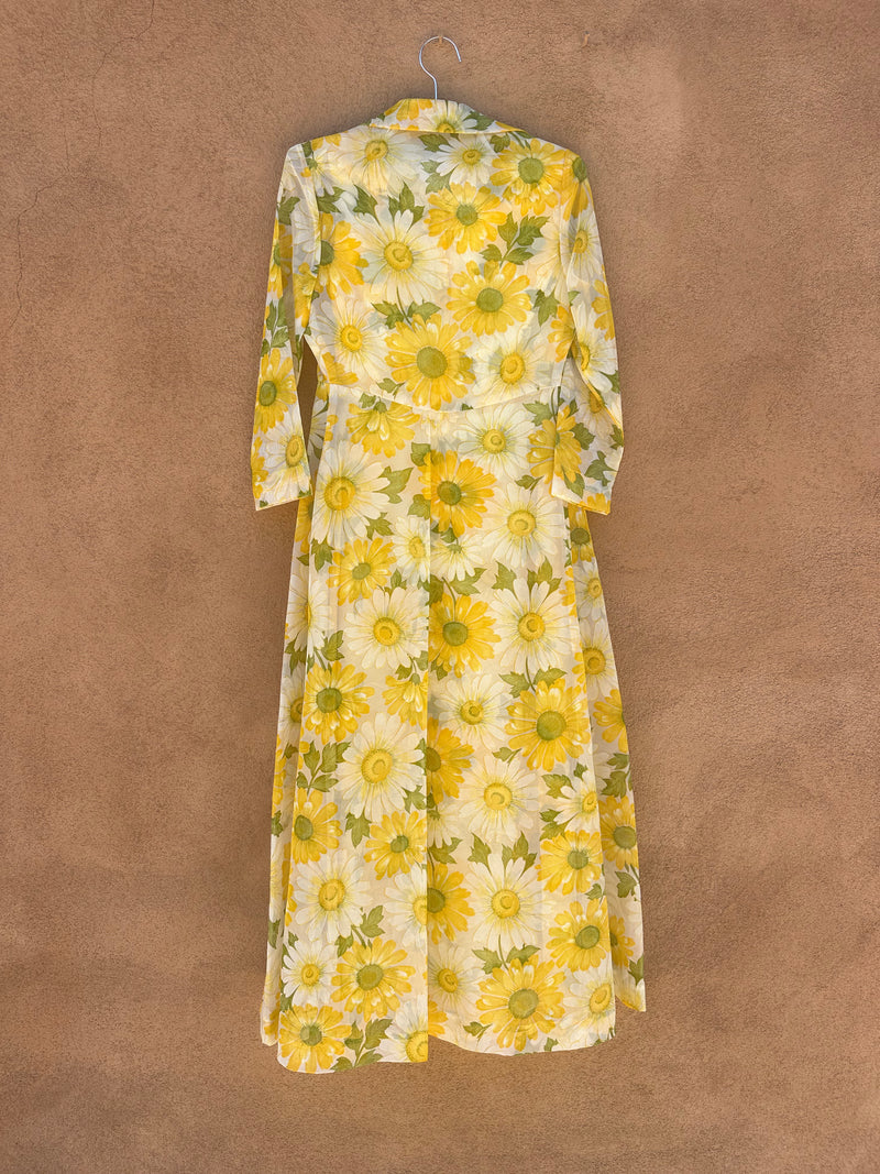 1960's Sunflower Dress with Matching Sheer "Coat"