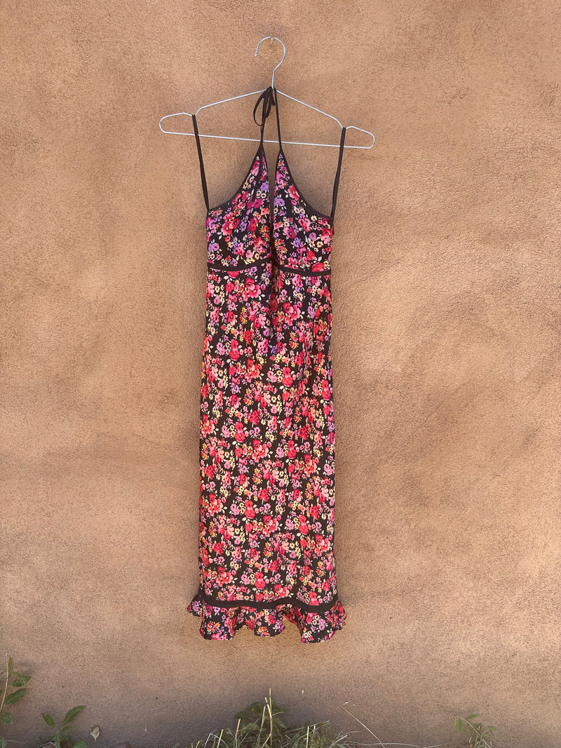 vintage express dress Vintage Strappy Floral Silk Express Dress – DESERT MOSS VINTAGE
