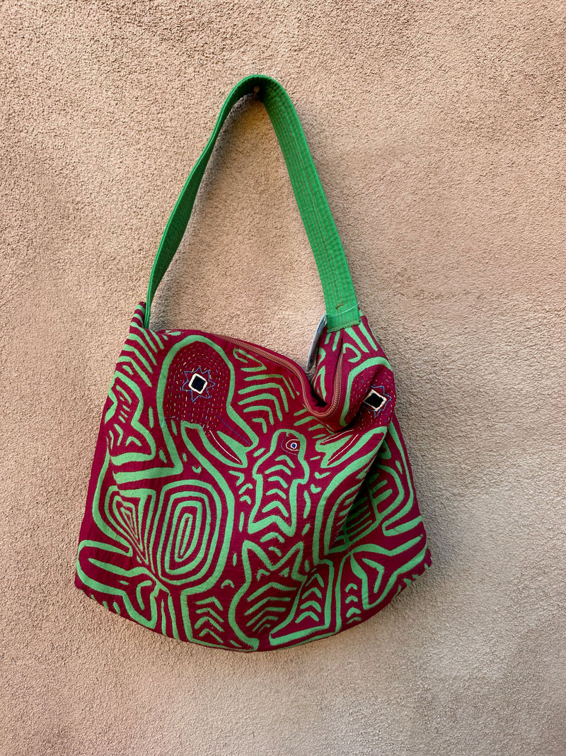 Panamanian Mola Bag - Birds with Fish