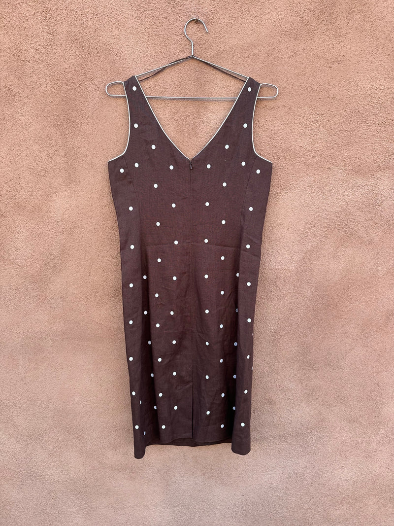 Donna Morgan Polka Dot Linen Dress