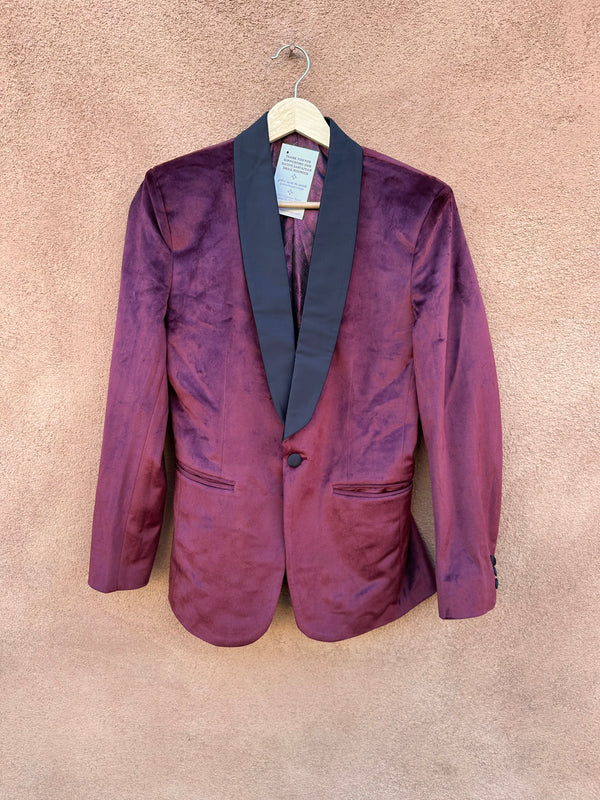 Maroon Velveteen Smoking Jacket