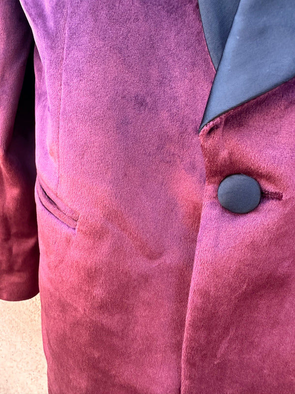 Maroon Velveteen Smoking Jacket