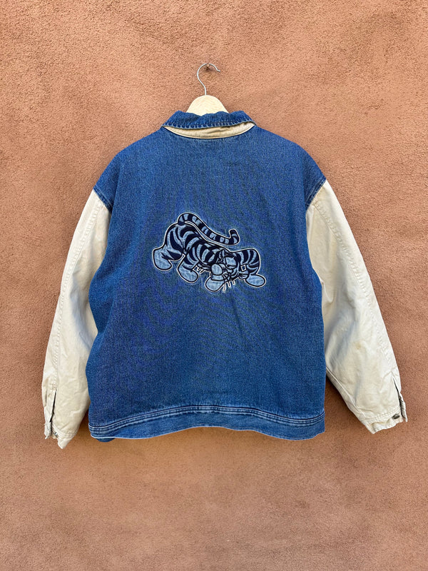 Tigger Denim Letterman Bomber - as is