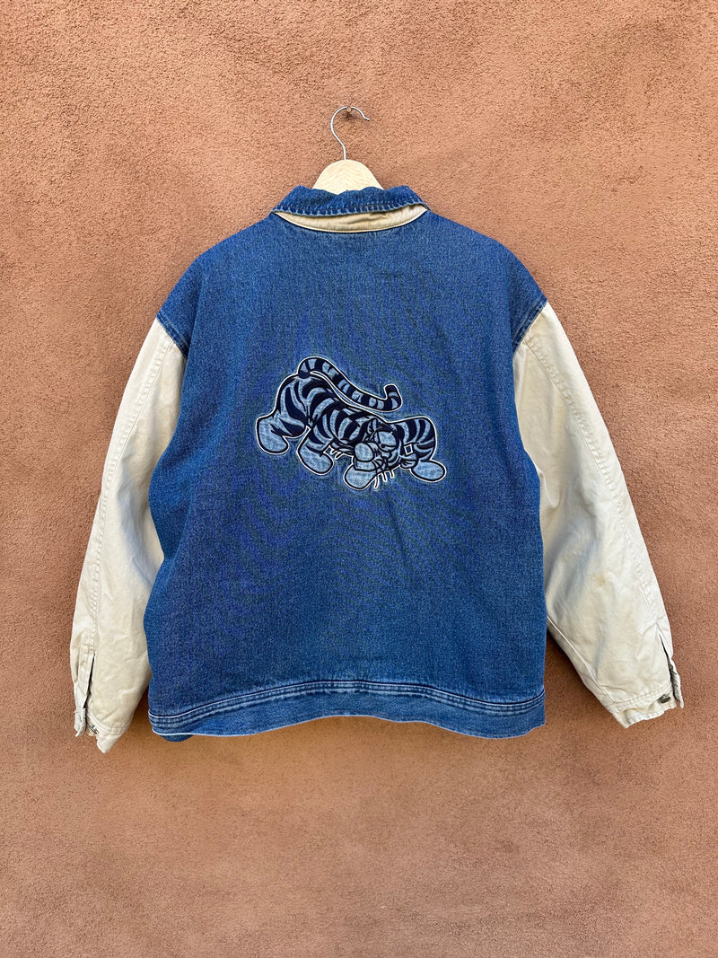 Tigger Denim Letterman Bomber - as is