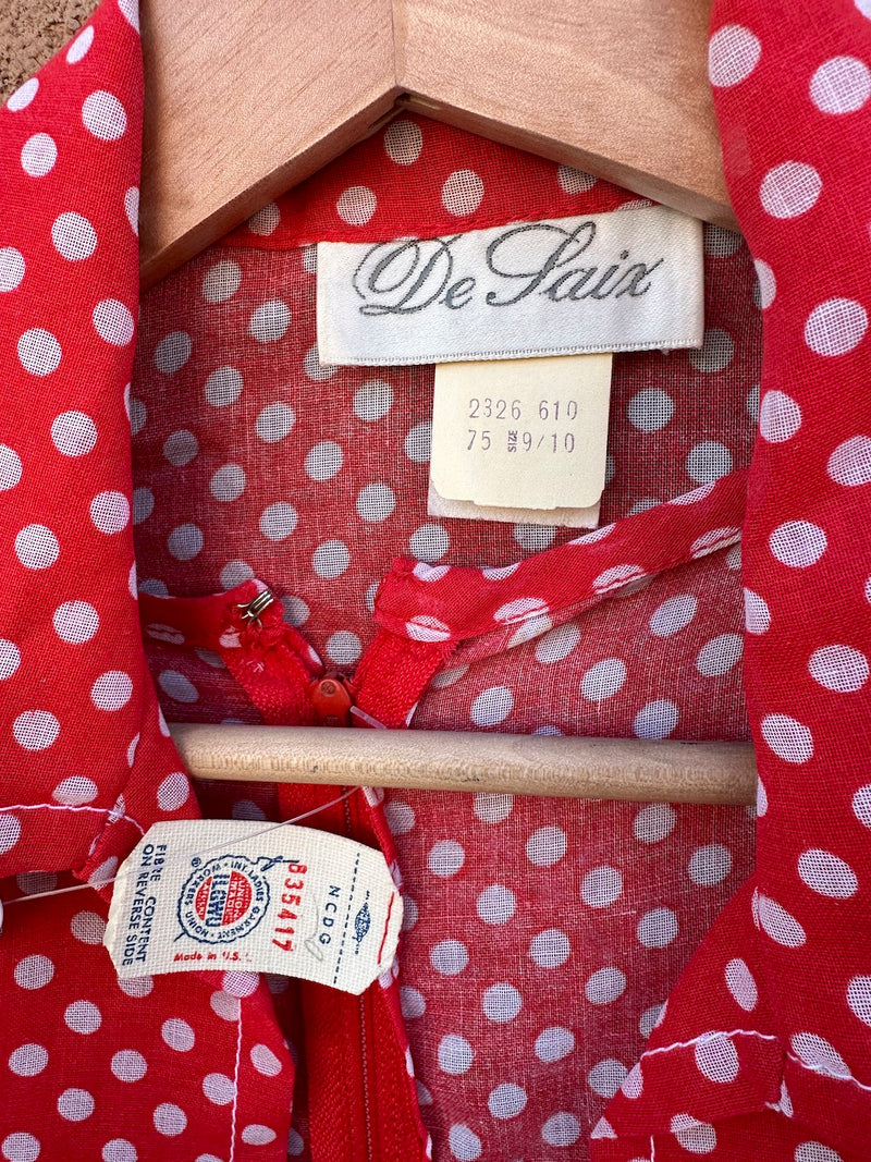1950's red and white polka dot dress Jezebel Red White Polka Dot Dress from Vivien Of Holloway