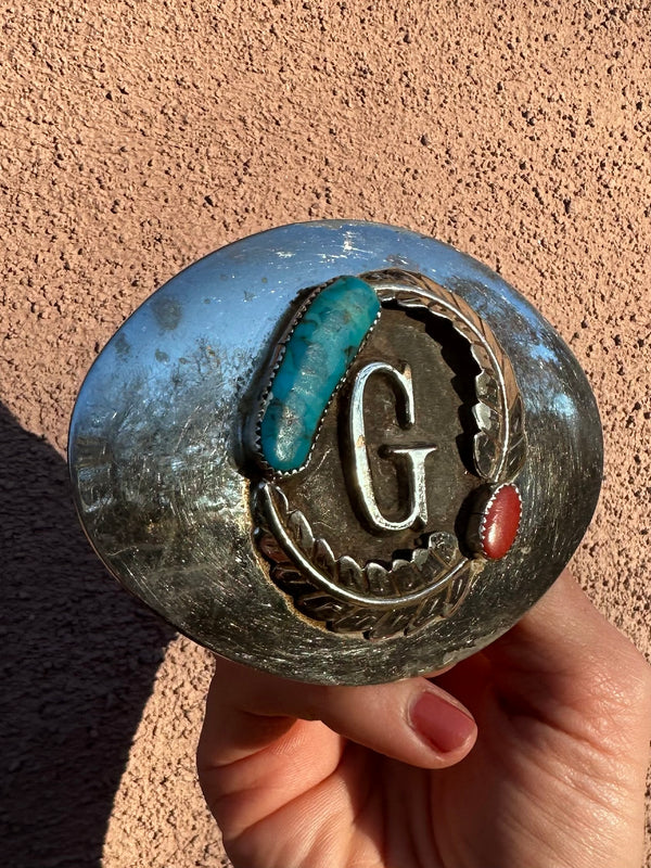 "G" Turquoise Belt Buckle