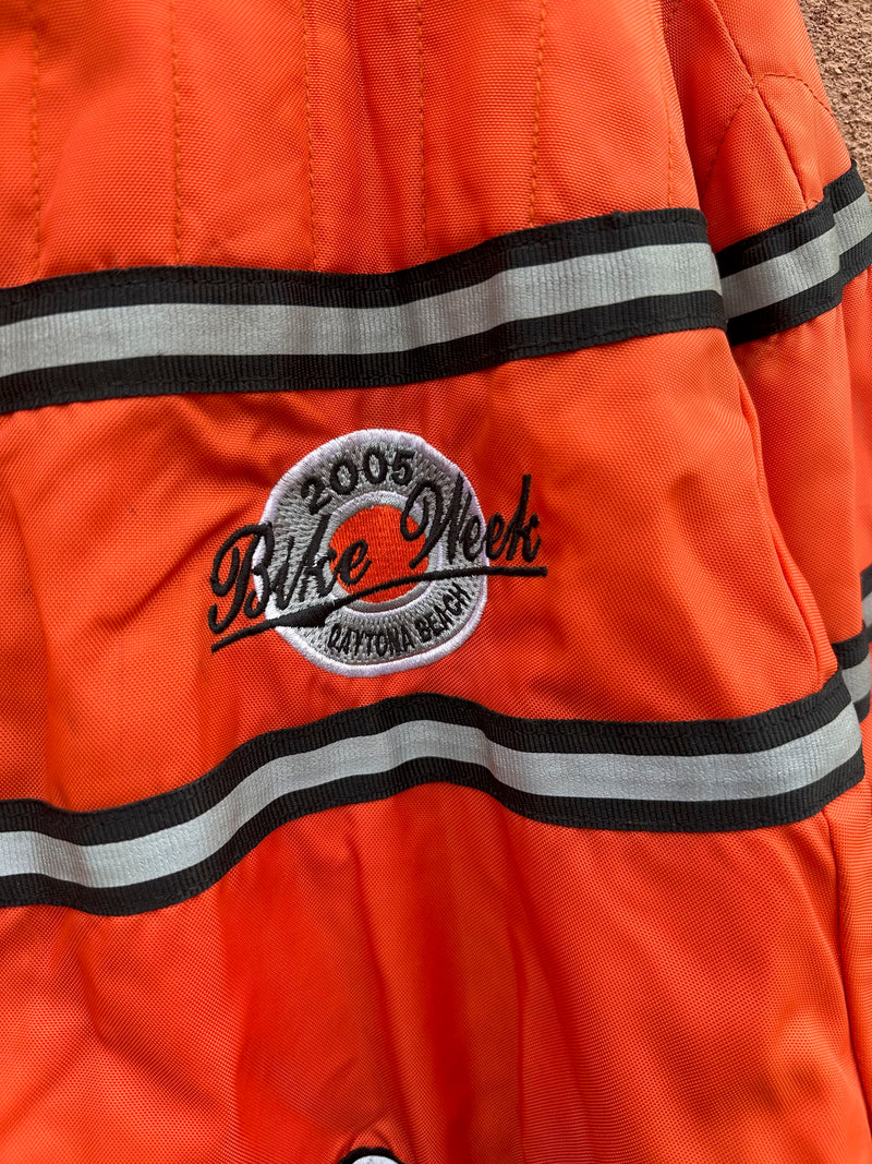 2005 Daytona Beach Bike Week Orange Riding Jacket 2XL