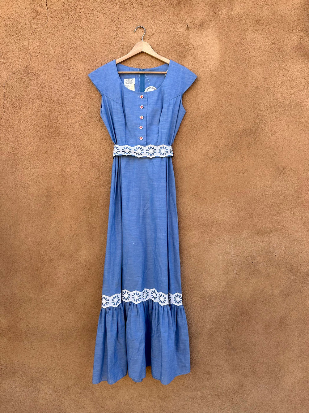 Vintage 1960's Alice of California Strawberry Buttons Maxi Dress