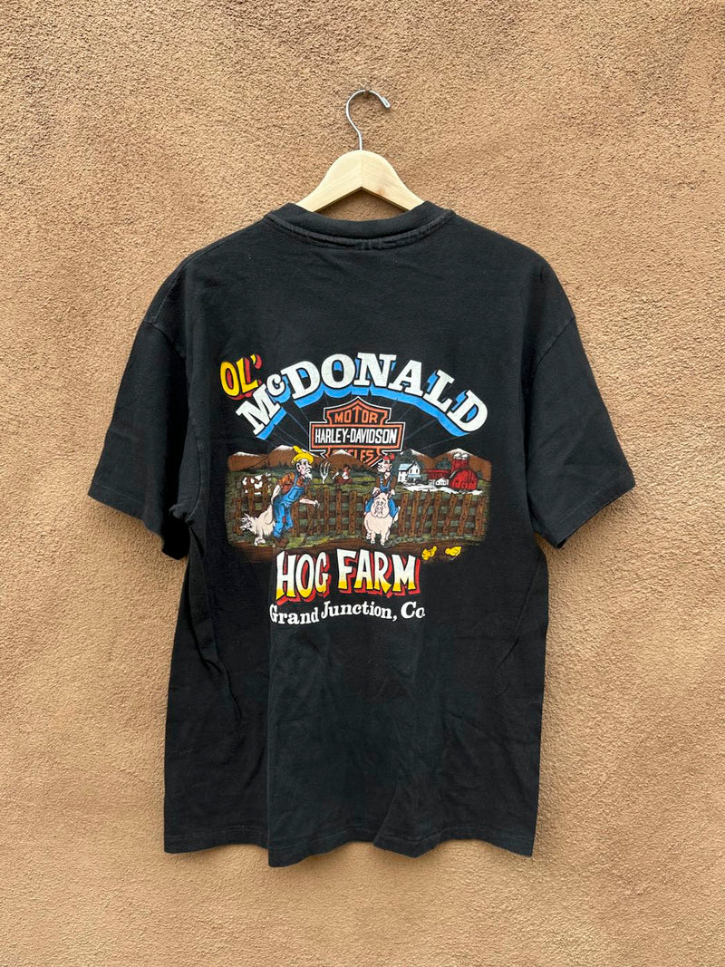 1994 Ol' McDonald Hog Farm Grand Junction, CO Harley Davidson T-shirt