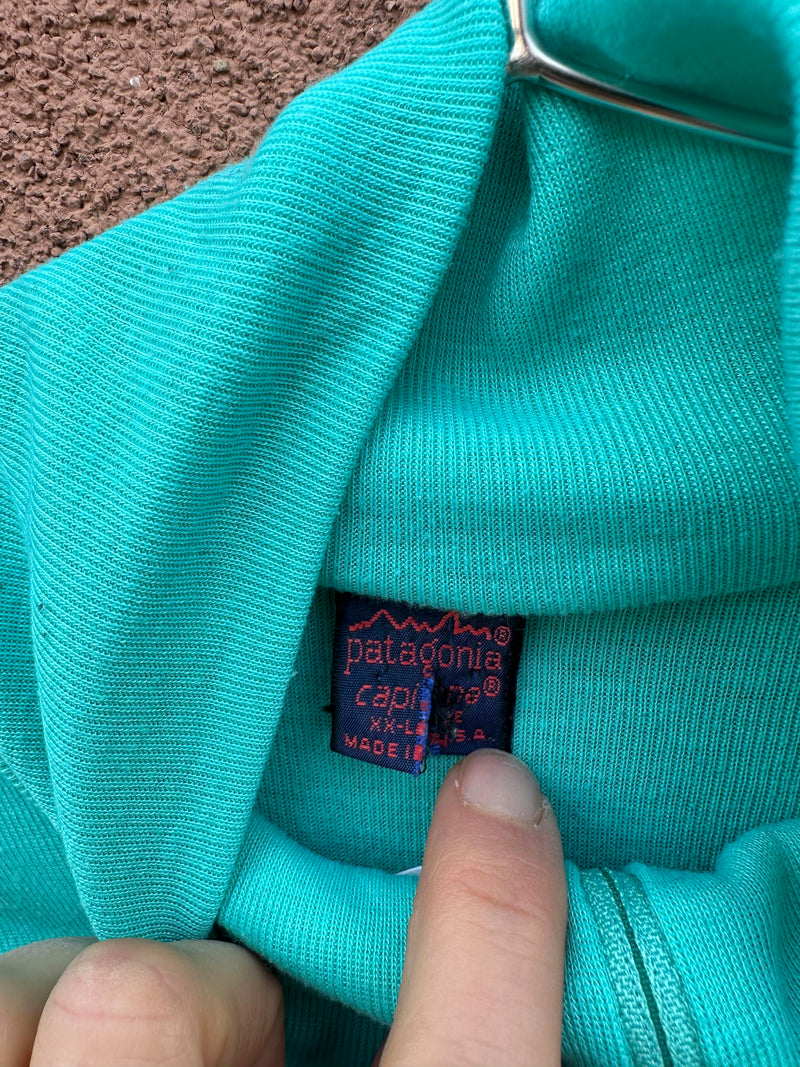 1970's/80's Patagonia Teal Long Sleeve Base Layer