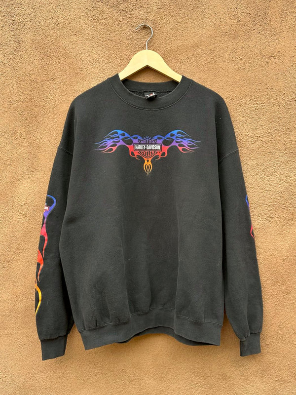 1995 Harley Davidson Motor Cycles Guam, USA Flames Sweatshirt