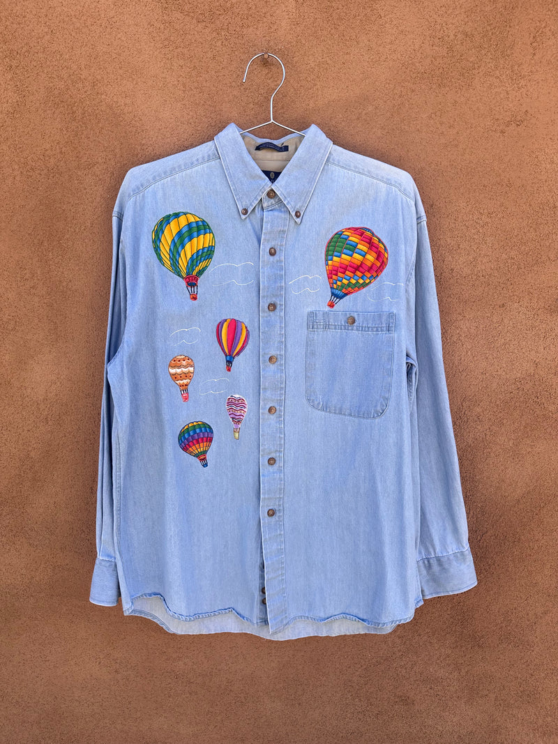 Hot Air Balloon Applique Denim Shirt