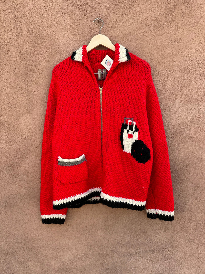 1960's Era Wool-Acrylic Blend Bowling Cardigan