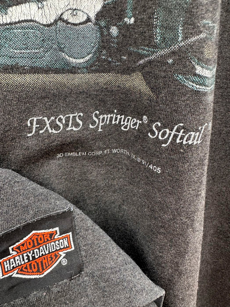 3D Emblem 1991/1992 Harley Davidson Springer Softail T-shirt