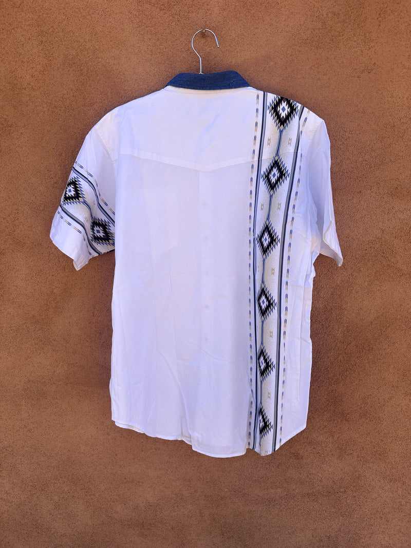 White Southwest Print Cowboy Shirt