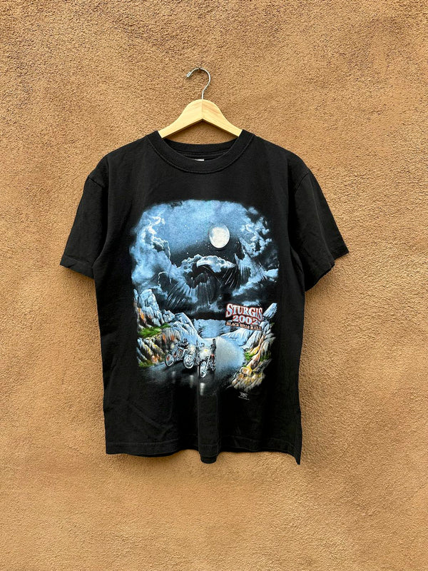 Sturgis 2002 Black Hills Rally Spirit Eagle American Biker T-shirt