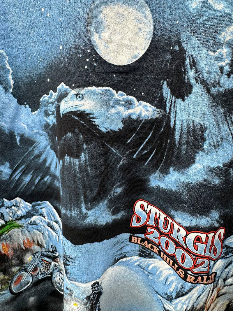 Sturgis 2002 Black Hills Rally Spirit Eagle American Biker T-shirt
