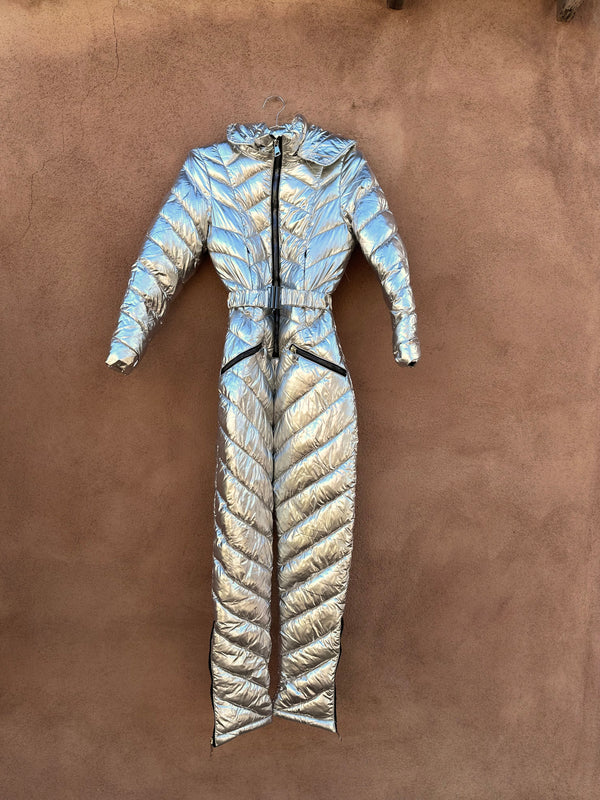 Silver Puffy Snow Suit