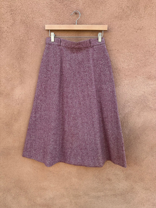 100% Pure Wool 1960's JH Collectibles Raspberry Skirt