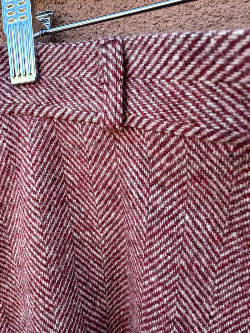 100% Pure Wool 1960's JH Collectibles Raspberry Skirt