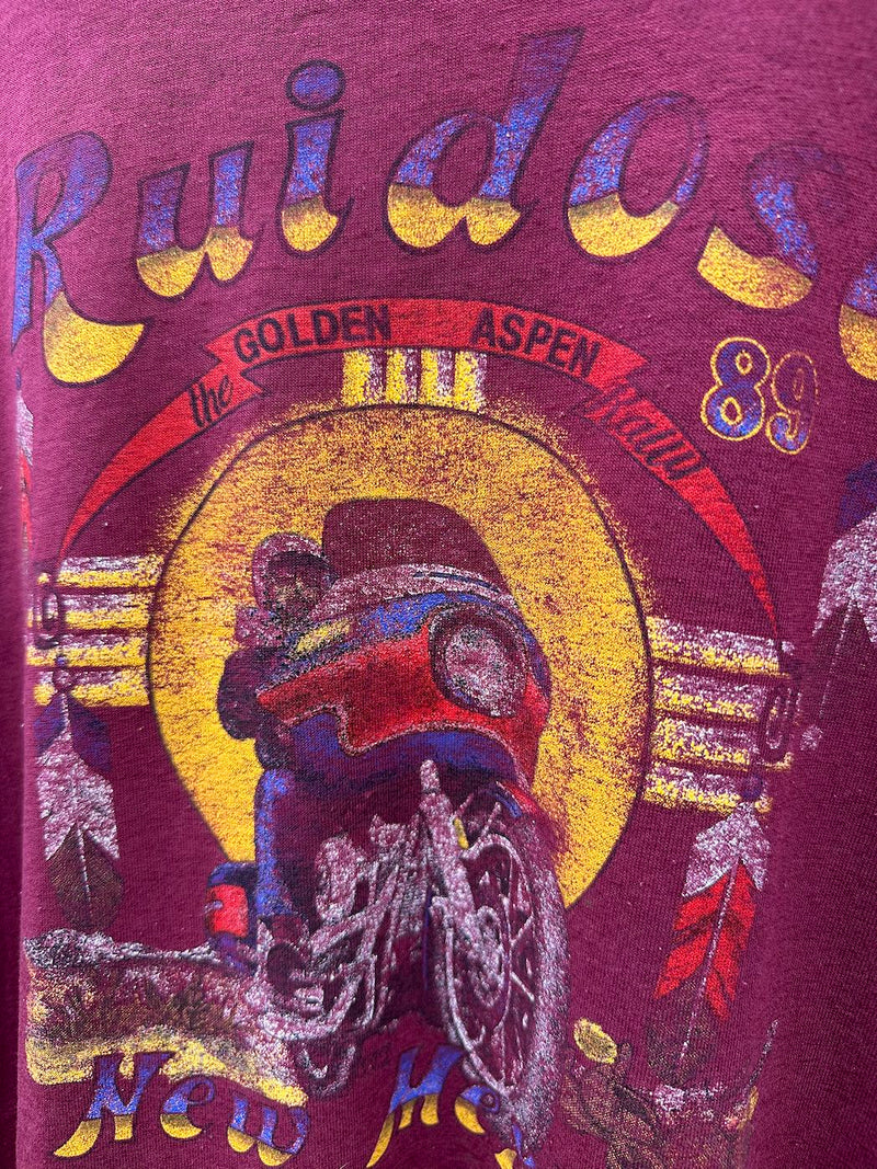 1989 Ruidoso Golden Aspen Rally Biker T-shirt