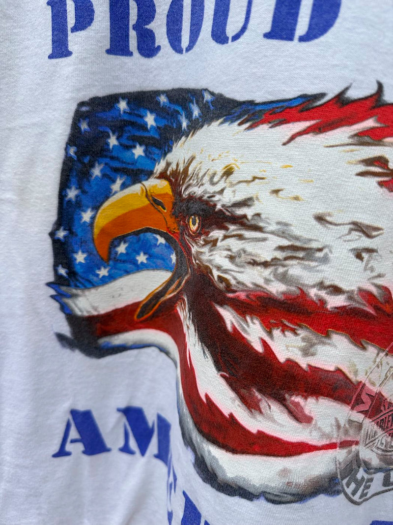 White Santa Fe, NM Harley Davidson T-shirt Proud to be American