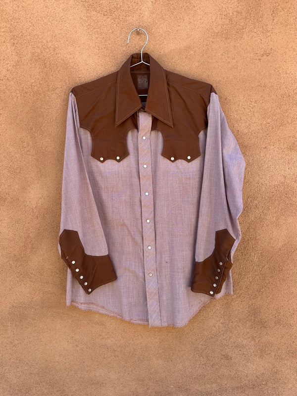 Micro Houndstooth Western Shirt with Yoke Pockets