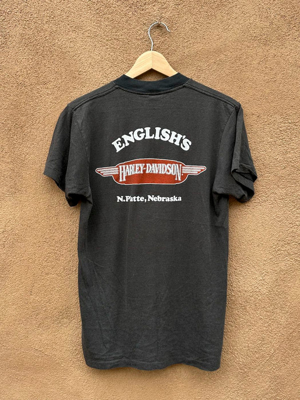1970's Harley Davidson Patented T-shirt, English's HD - N. Platte, Nebraska