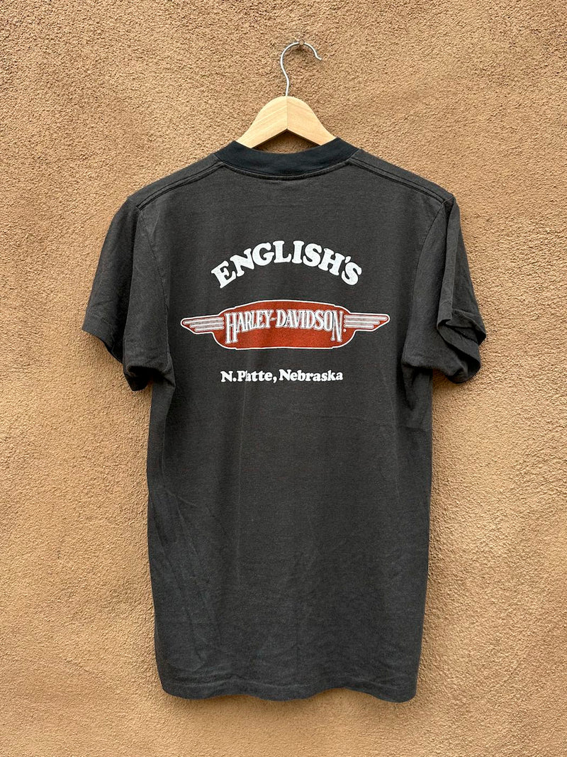 1970's Harley Davidson Patented T-shirt, English's HD - N. Platte, Nebraska