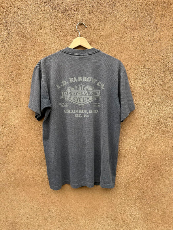 A.D. Farrow Co. Americas Oldest Harley Dealer Columbus, OH Striped HD T-shirt