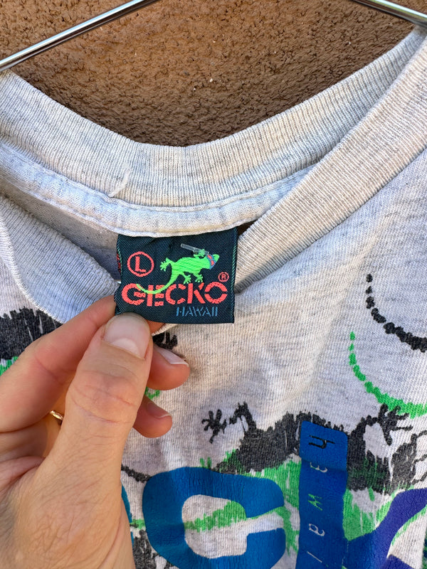 All Over Print Gecko Hawaii T-shirt