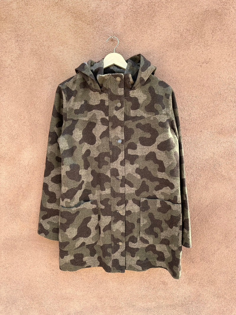 Camo Pendleton Hood Coat - 100% Virgin Wool