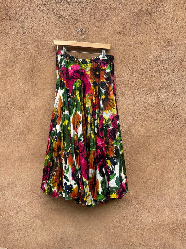 Colorful Cotton Maxi Skirt - Small