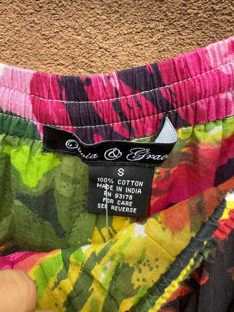 Colorful Cotton Maxi Skirt - Small