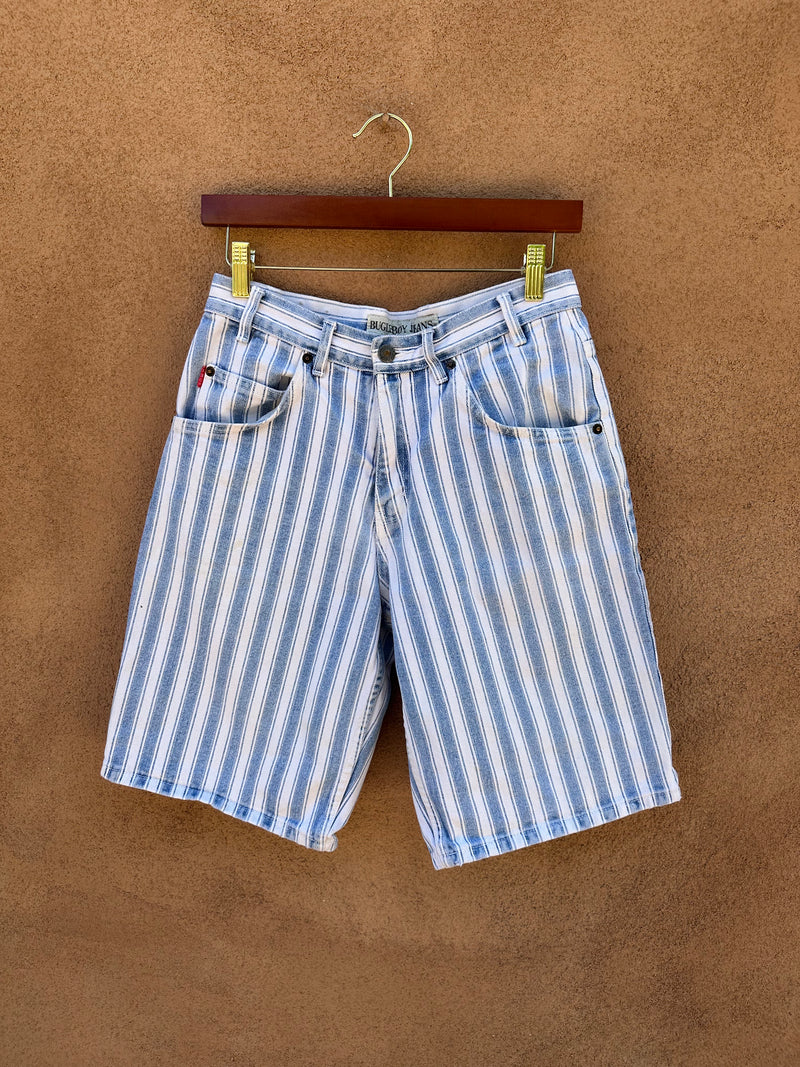 80's/90's Blue and White Striped Bugle Boy Shorts