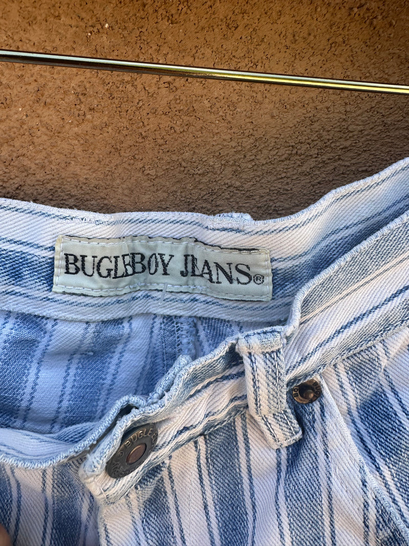 80's/90's Blue and White Striped Bugle Boy Shorts
