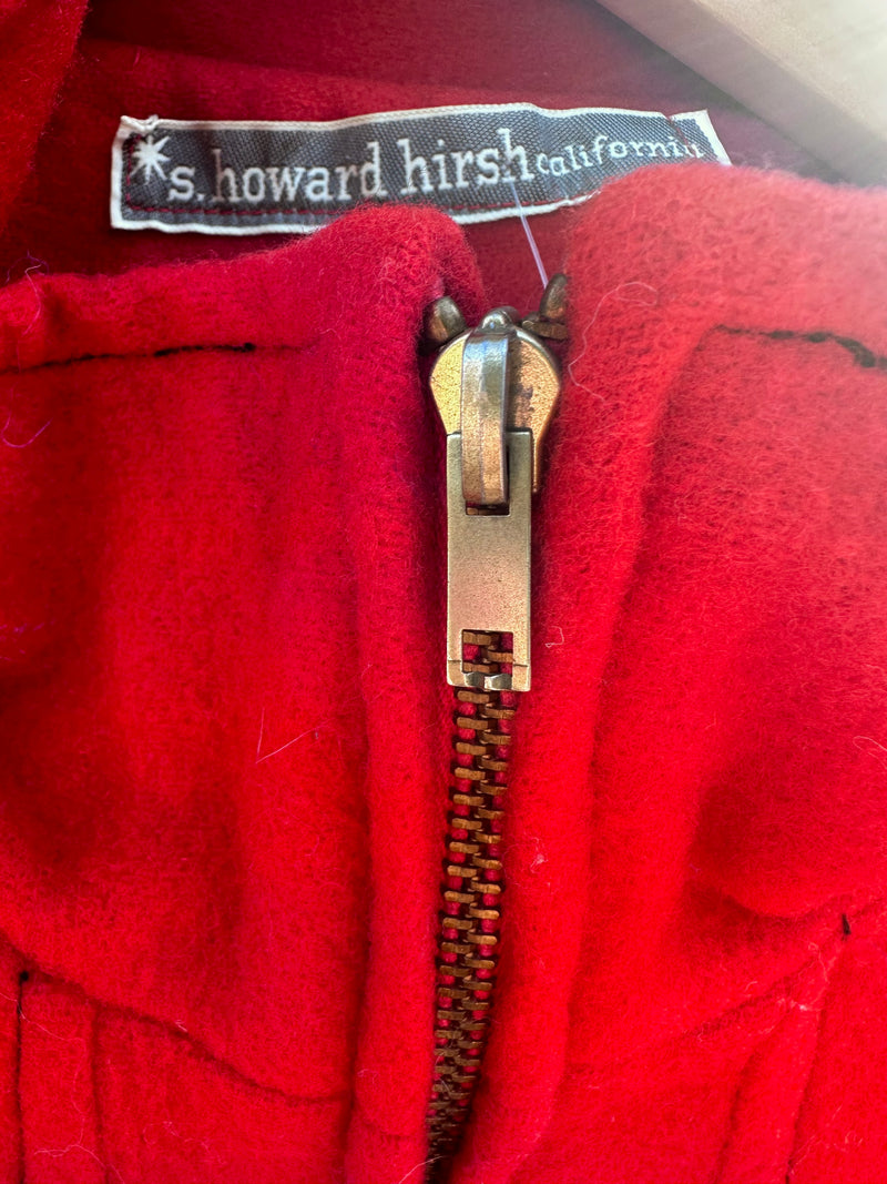 S. Howard Hirsh Zip Up Wool Cape with Pockets