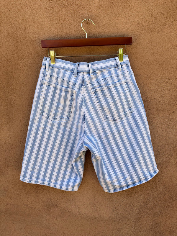 80's/90's Blue and White Striped Bugle Boy Shorts