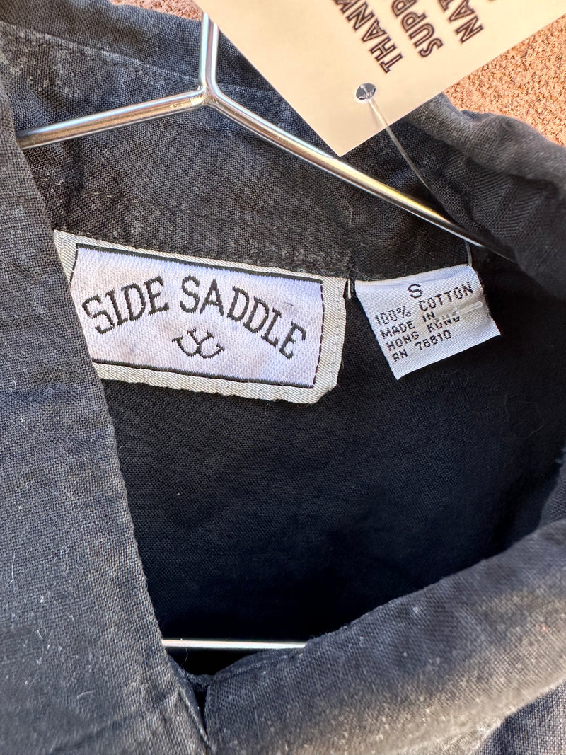 Black Side Saddle Western Blouse