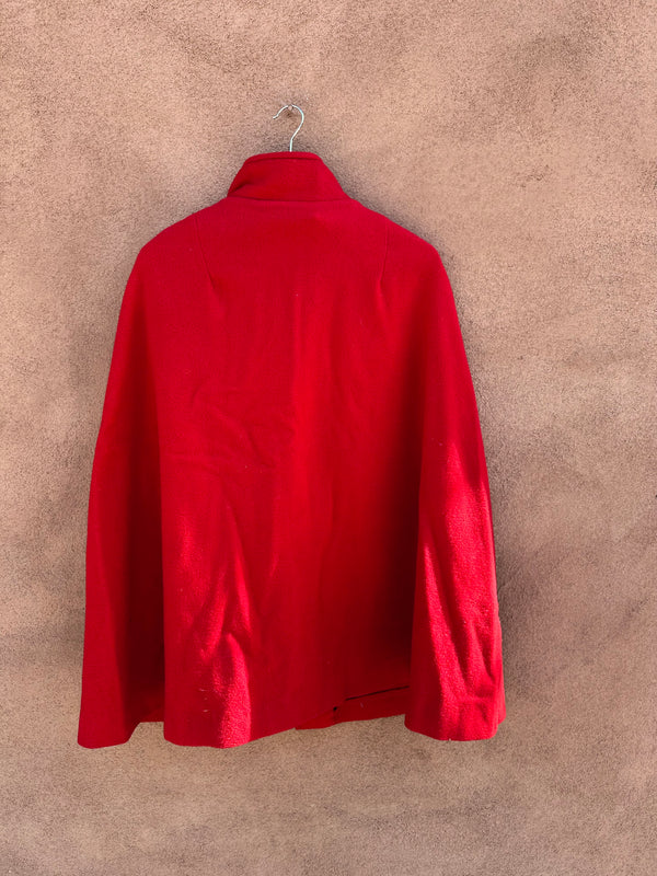 S. Howard Hirsh Zip Up Wool Cape with Pockets