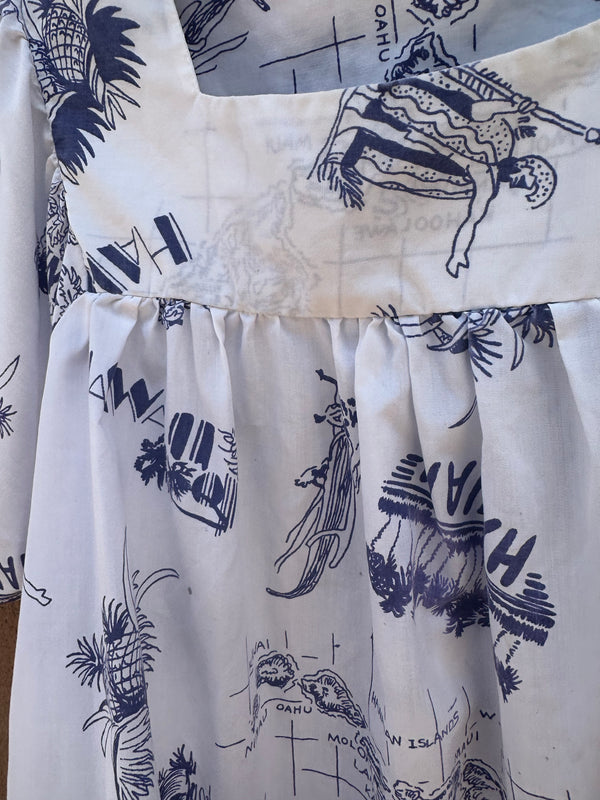 Handmade 1970's Hawaiian Muumuu Dress - as is