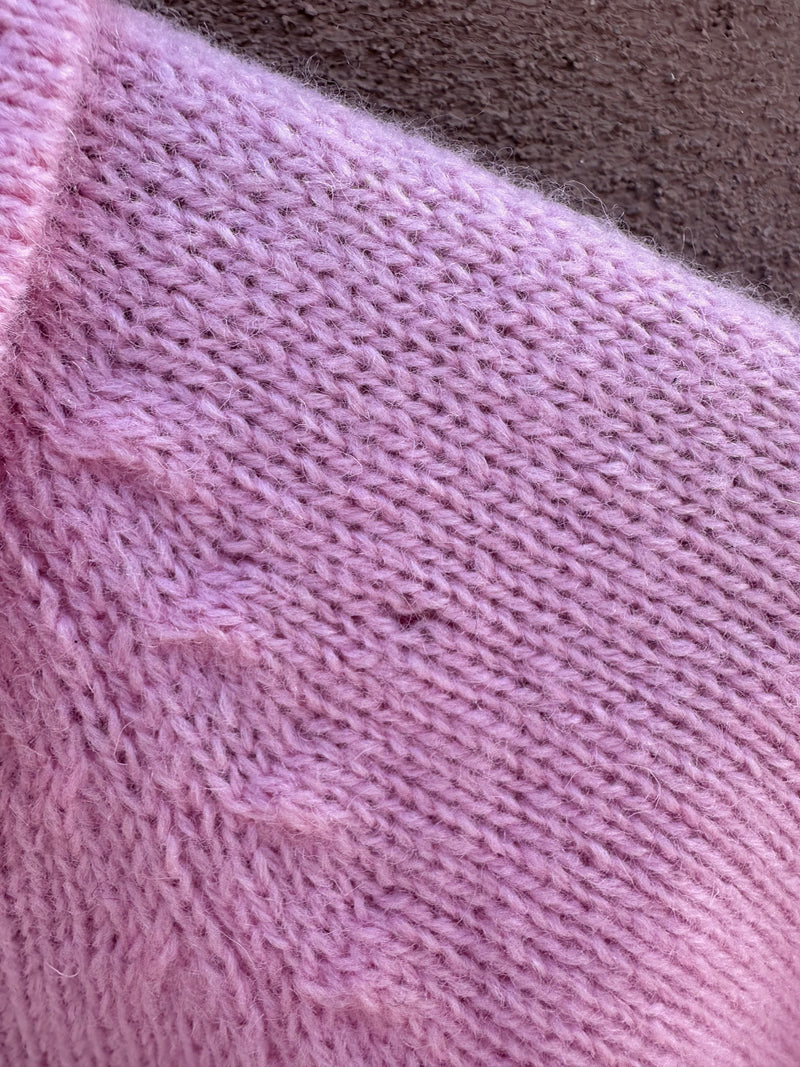 Pink Shetland Pure Wool Collared Sweater