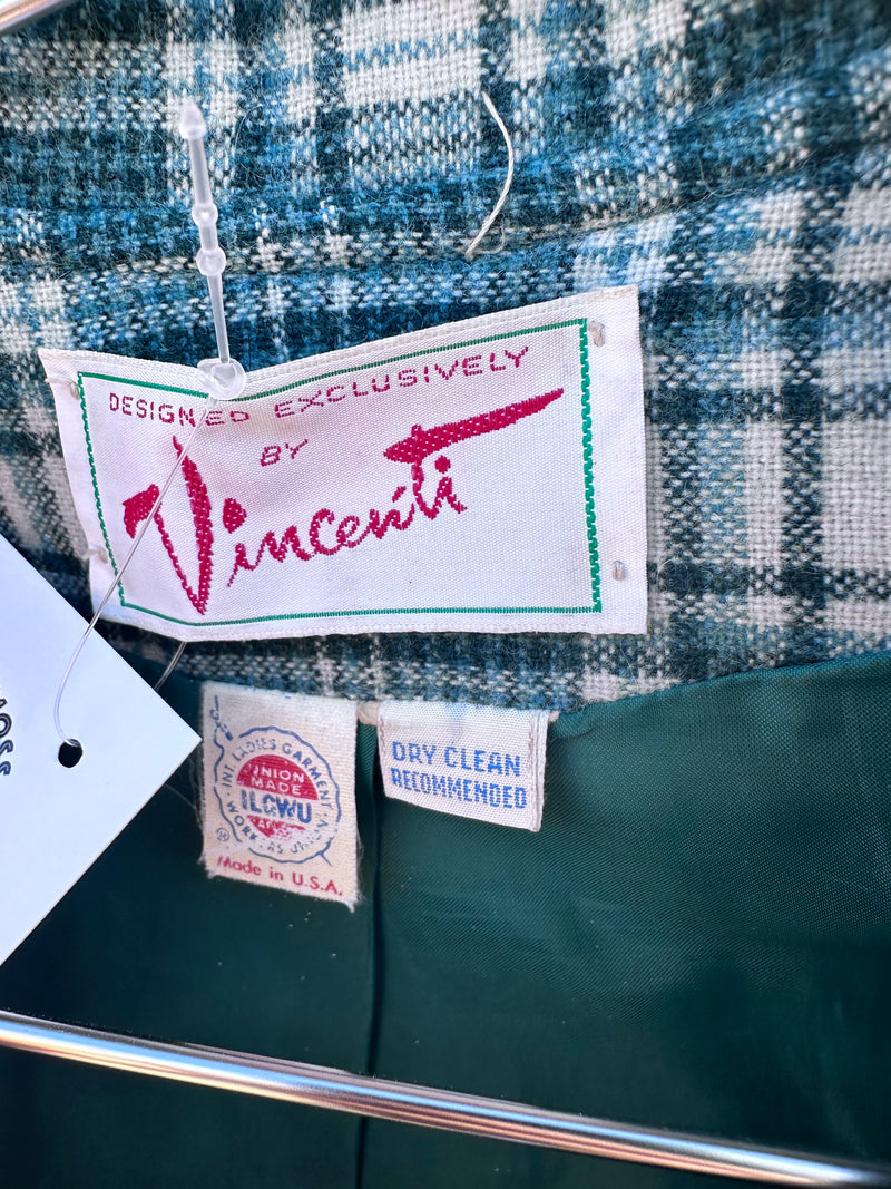 60's Era Plaid Wool Blazer by Vincenti