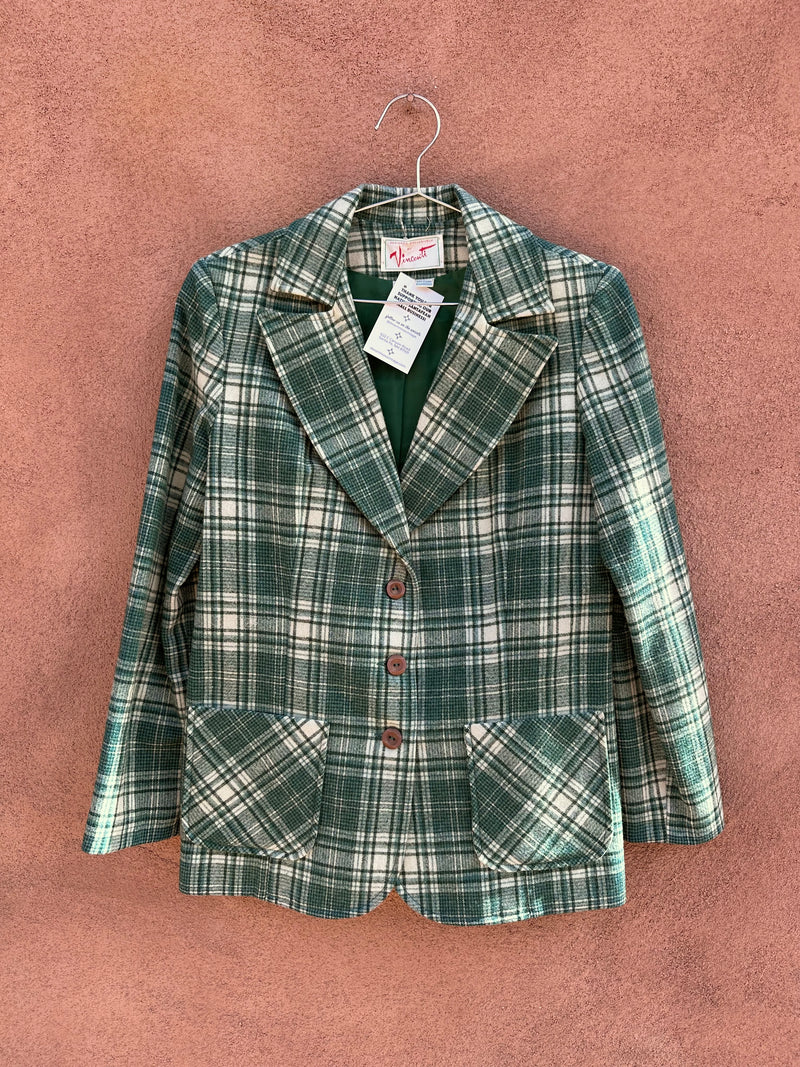 60's Era Plaid Wool Blazer by Vincenti